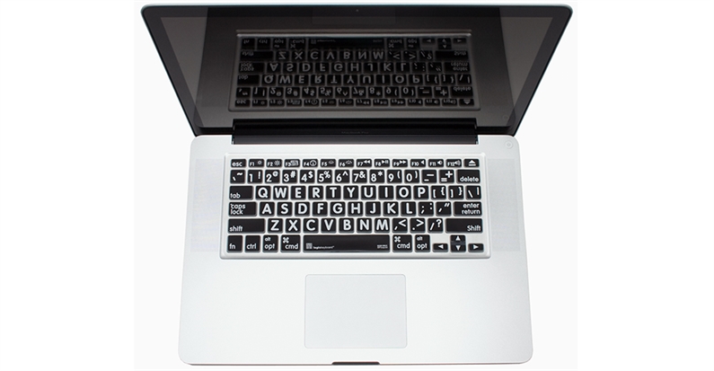 LargePrint White on Black - Before 2016 MacBook Pro Keyboard Cover